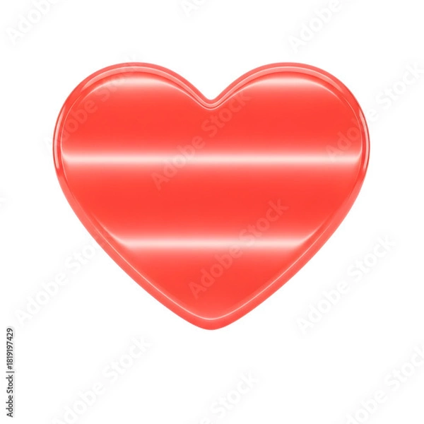 Obraz Shiny Red Heart Shape with Horizontal Reflections.