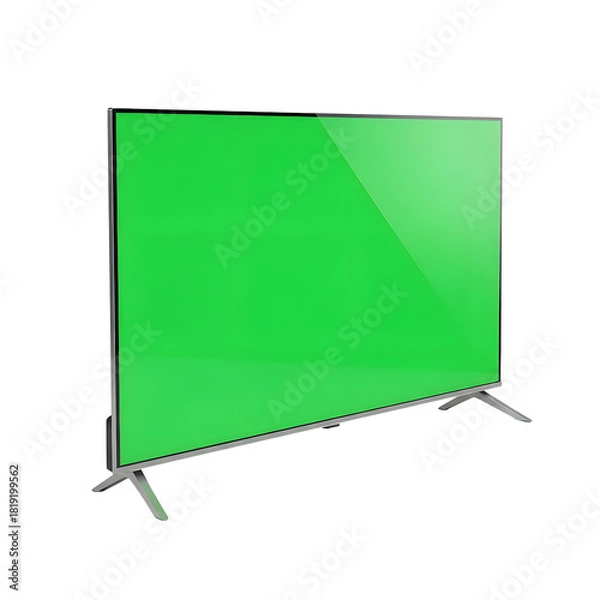 Obraz Modern Flat Screen Television with Green Screen Display.