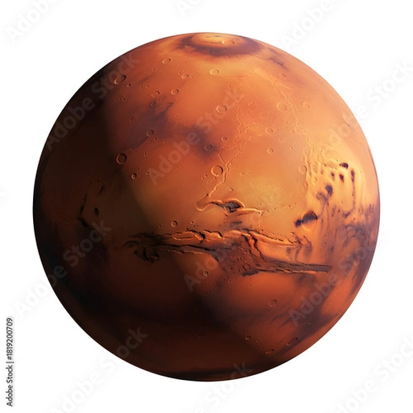 Obraz The Red Planet Mars with its distinctive surface features visible.