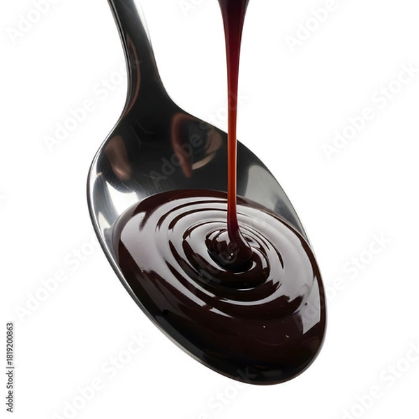 Obraz Dark Molasses Syrup Pouring onto a Spoon.