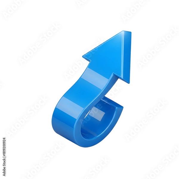 Obraz Blue Arrow Symbolizing Growth and Progress Upwards.