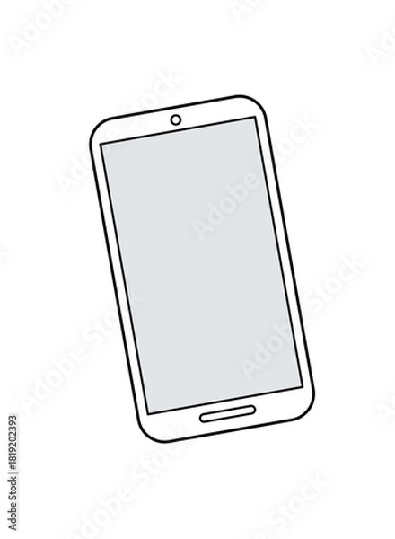 Fototapeta 大人ミニマルのスマートフォンの斜め俯瞰イラスト｜シンプル・ベクター素材