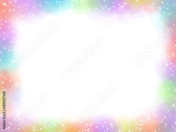 Obraz Rainbow Smoke Frame effect with Twinkling Star Particles