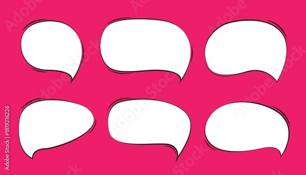 Fototapeta Comic Speech Bubble Set Hand-Drawn Dialog Balloons Vector