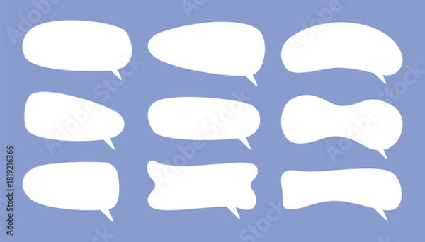 Fototapeta Hand drawn Soft Speech Bubble vector illustration set