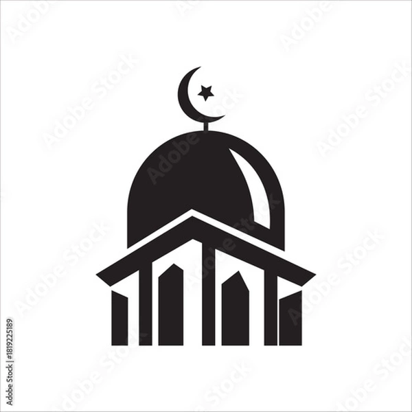 Obraz mosque in silhouette vector