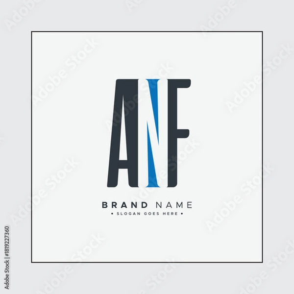 Fototapeta Simple Business Logo for Initial Letter ANF - Alphabet Logo