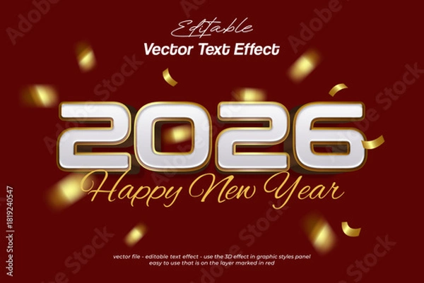 Fototapeta 2026 white bold 3d text effect