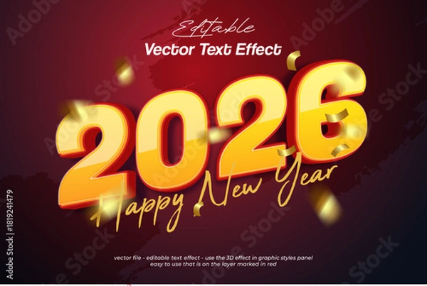 Fototapeta 2026 yellow bold 3d text effect