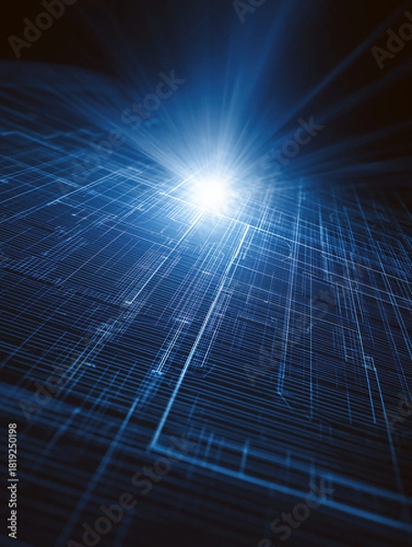 Obraz 紫と青の光がサイバーパンクな未来的でエネルギッシュな背景