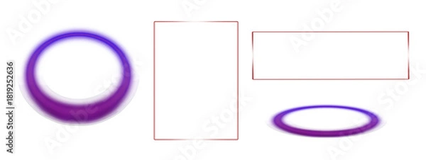 Fototapeta Abstract Neon Frames and Glowing Rings Collection