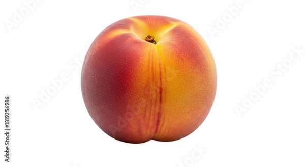 Fototapeta A ripe and juicy peach isolated on transparent background, showcasing its vibrant colors and smooth skin, perfect for healthy eating and summer fruit concepts
