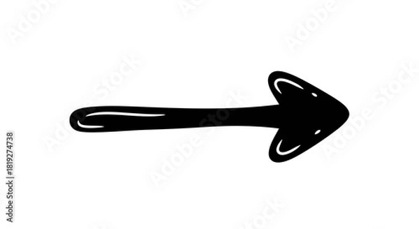 Fototapeta Illustration of a stylized directional arrow indicating the right direction design element