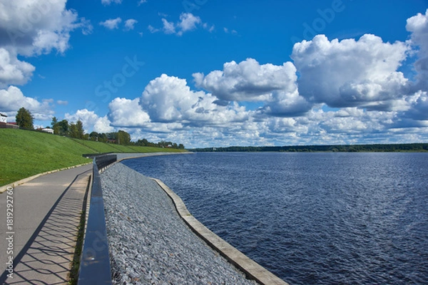 Obraz Myshkin  town , city ​​embankment