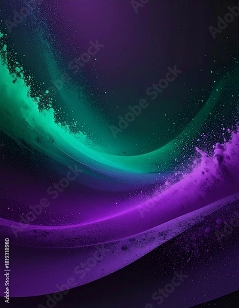 Fototapeta Matte Dark Pop Emerald Purple Gradient Abstract Background – Minimal Modern Wallpaper Texture