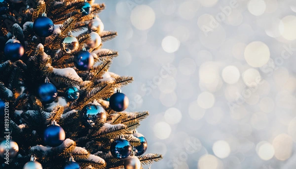 Fototapeta カラフルなクリスマススリーの美しいオーナメント　デコレーション