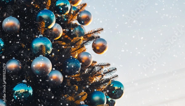 Fototapeta カラフルなクリスマススリーの美しいオーナメント　デコレーション