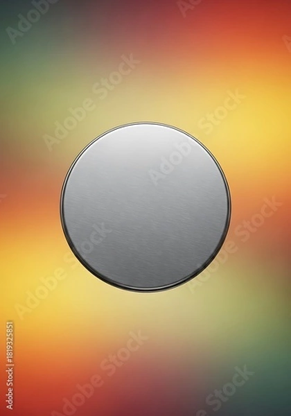 Fototapeta Metallic orb against a vibrant, soft-focus backdrop for design applications