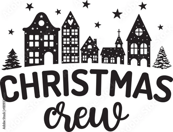 Fototapeta Christmas Crew on white background
