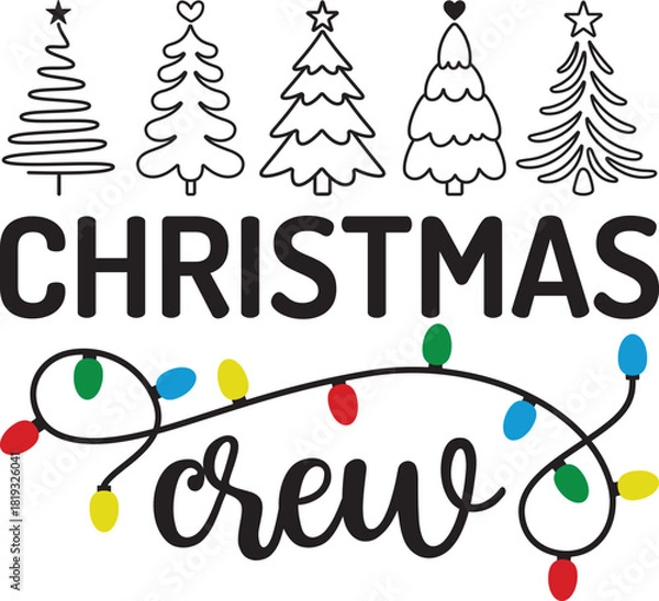 Fototapeta Christmas Crew on white background