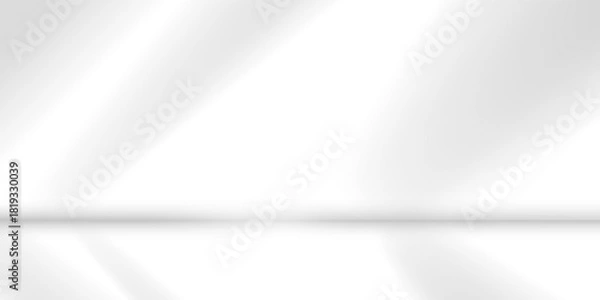 Fototapeta minimalist white room with sunlight streaming through window