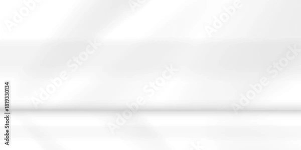 Fototapeta minimalist white room with sunlight streaming through window