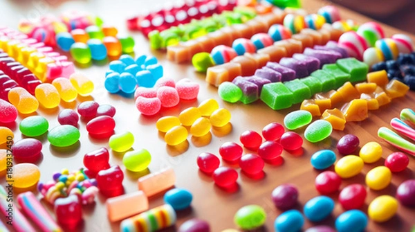 Fototapeta  some colourful candy on a table