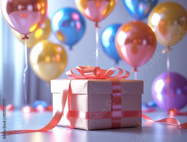 Fototapeta gift box with ribbon and bow