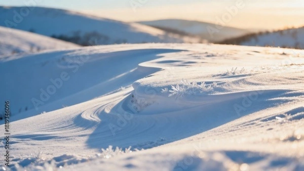 Obraz 고요한눈덮인언덕의겨울풍경