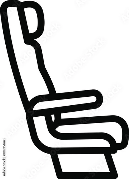 Fototapeta Comfortable Airline Seat Icon Design for Travel and Tourism Websites and Mobile Applications Showcasing Ergonomic Design and Passenger Comfort with Modern Vector Graphics Style