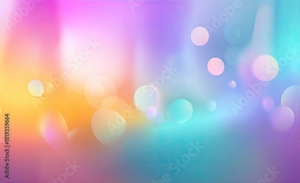 Obraz Bokeh lights blur across vibrant gradients of purple, teal, pink, orange