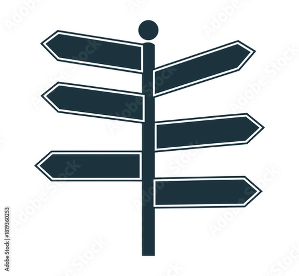 Obraz A blank signpost with multiple arrows points in different directions