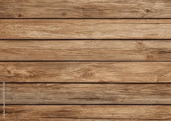 Obraz Wooden planks laid horizontally, brown textured surface with wood grain visible