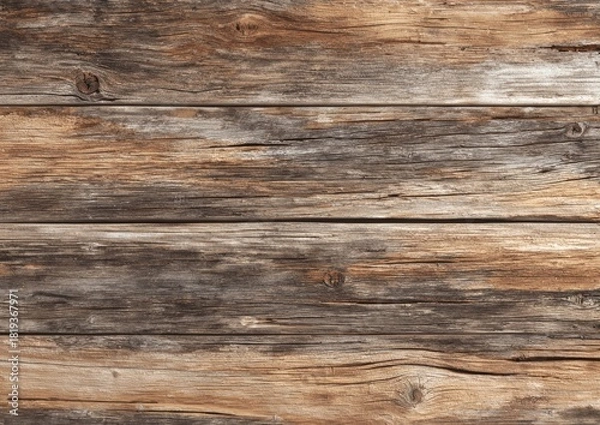 Obraz Weathered wood planks, brown and grey tones, horizontal, textured surface