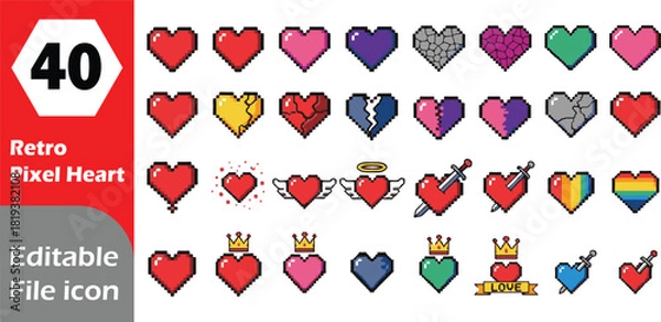 Obraz Versatile icon set with diverse color options and classic typography