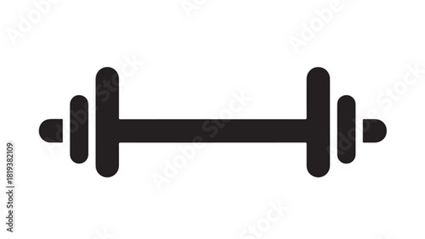 Fototapeta Dumbbell icon simple flat vector glyph isolated on white background for fitness and gym applications