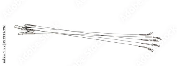 Obraz Titanium fishing leads isolated on white.