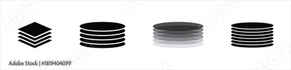 Obraz Layers icon. Layer line and flat icon set. Layer sign. Layout icon.