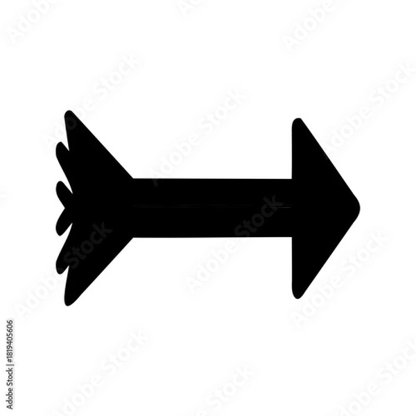 Fototapeta Black vector arrow pointing to the right, a symbol of direction