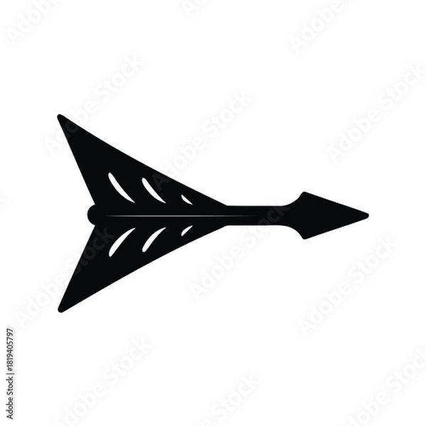Fototapeta Sleek Black Arrow Design with Fletching Slots for Precision and Accuracy
