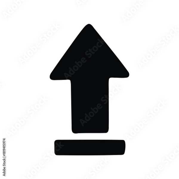 Fototapeta Stylized Up Arrow with Base Suggesting Upload or Submit Functionality Design