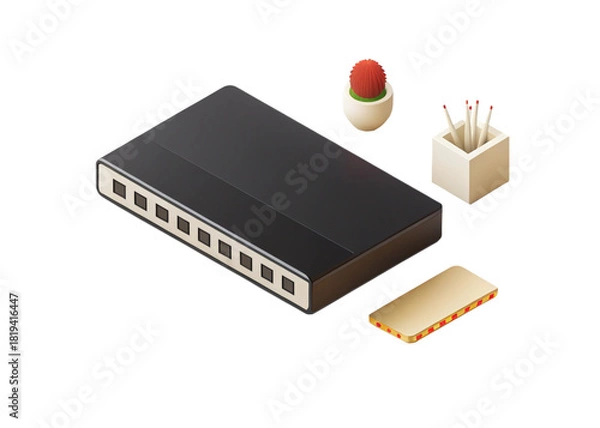 Fototapeta Patch panel isolated on suitable background 2