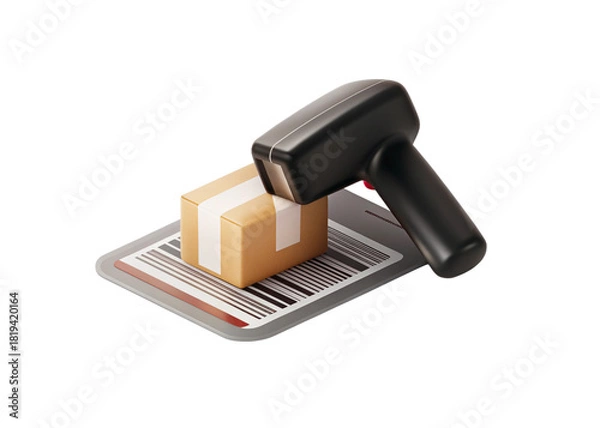 Fototapeta Barcode scanner isolated on suitable background 