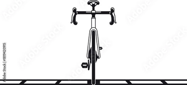 Fototapeta Illustration of Black and White Bicycle Isolated on Transparency Bicycle Cycling Commute Exercise Fitness Front Transportation Vehicle