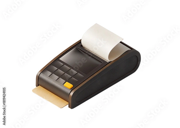 Fototapeta POS machine isolated on suitable background