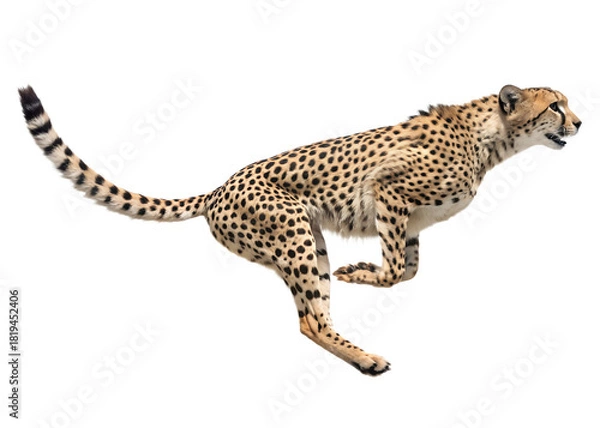 Obraz Cheetah Running Profile Isolated on Black