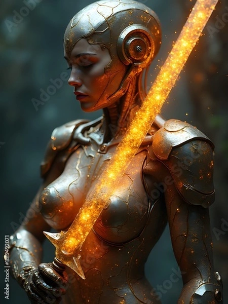 Obraz knight in armor with sword