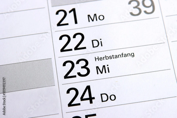 Obraz Am 21. September ist Herbstanfang