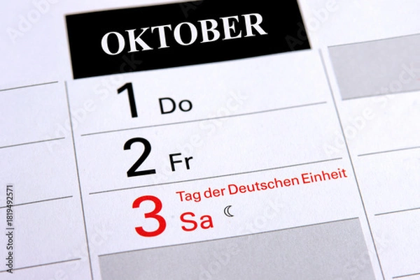 Obraz Der 3. Oktober - Tag der Deutschen Einheit