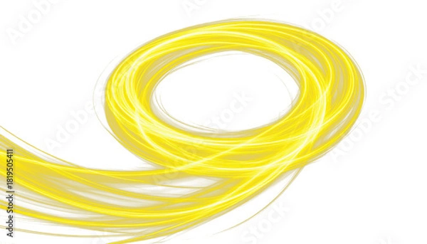 Obraz Yellow neon light with swirls and waves, vibrant abstract background